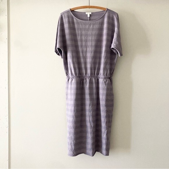 Garnet Hill French Terry Day Casual Dress Medium Stripe‎ - Picture 1 of 6